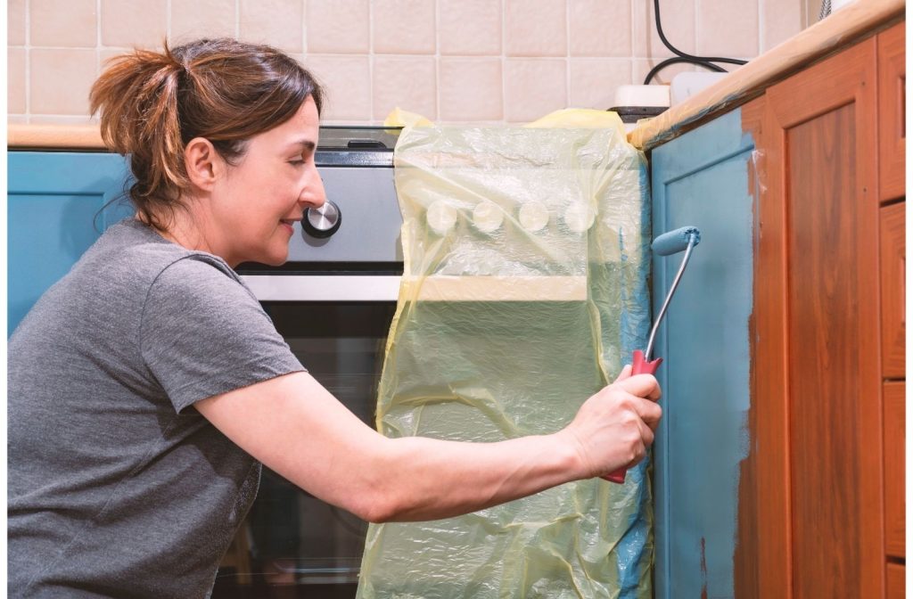 hand painted kitchen cabinets